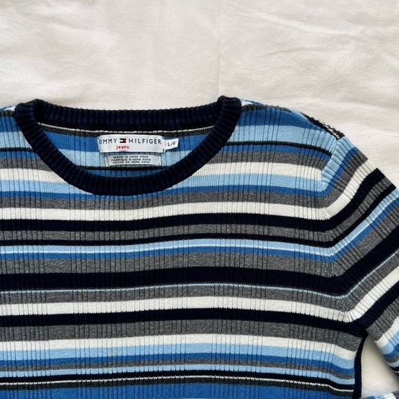 Vintage Y2K Tommy Hilfiger Jeans Striped Sweater - Picture 3 of 9